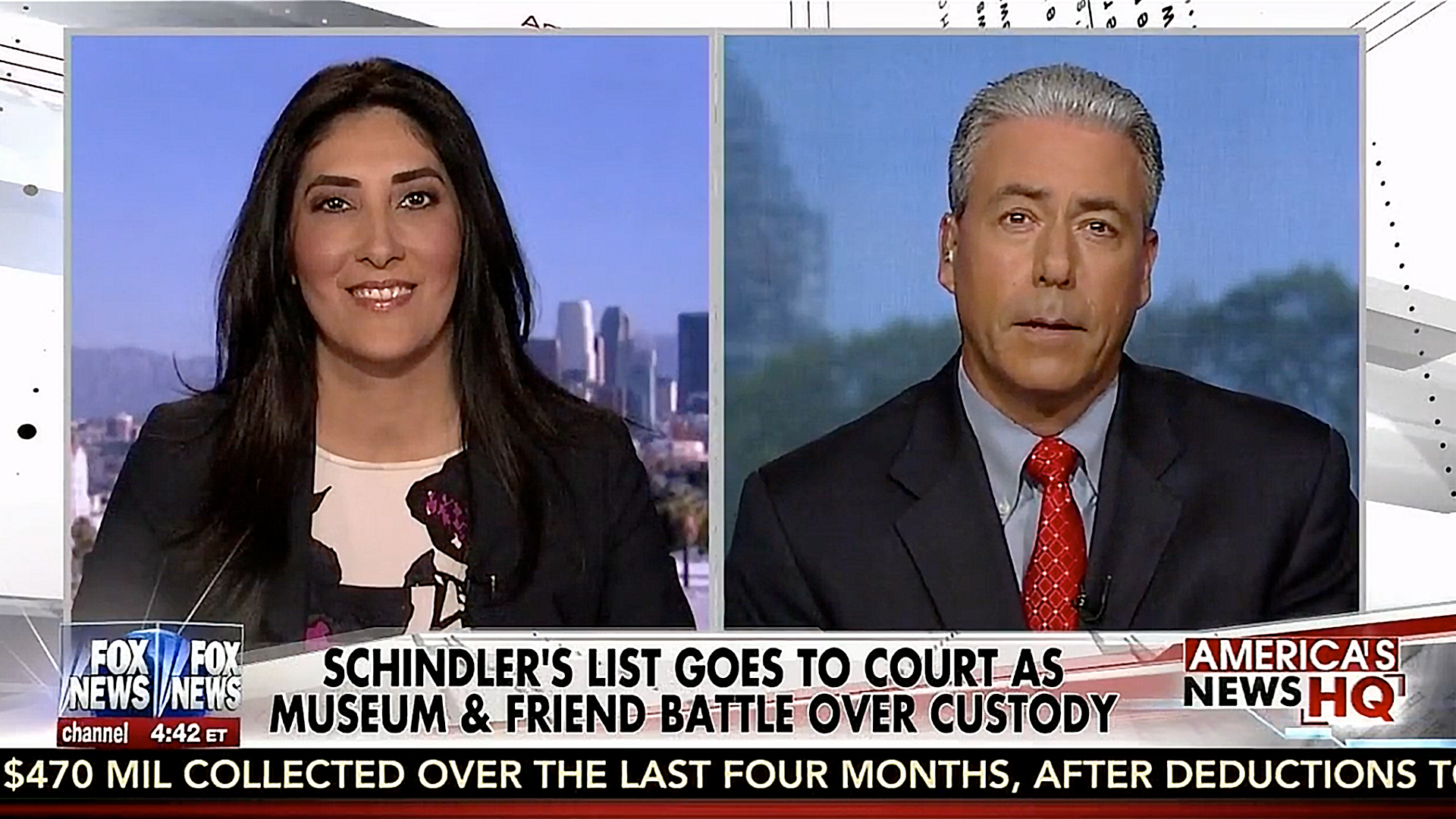 Fox News – America’s News HQ: Schindler’s List Goes To Court